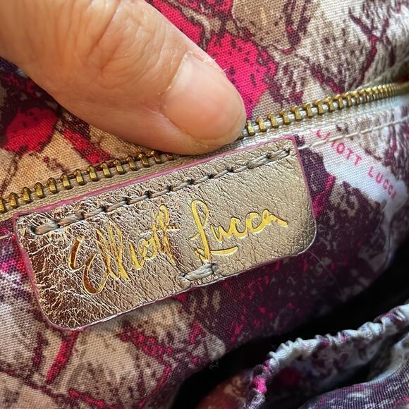 Elliott Lucca gold, silver & bronze woven clutch purse - Picture 4 of 6